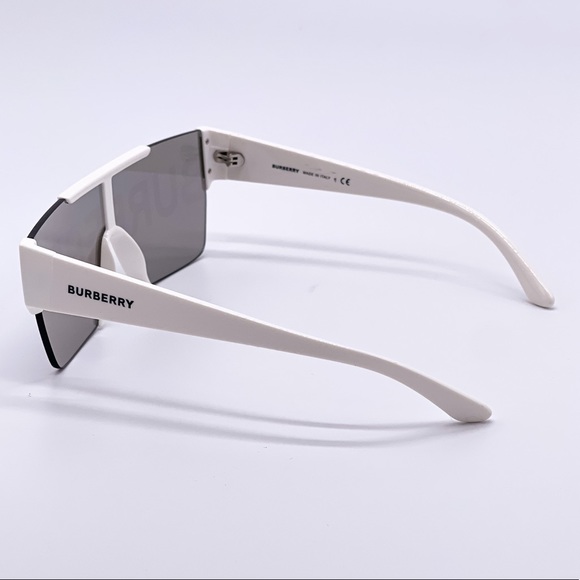 NEW BURBERRY BE4291 3007/H WHITE UNISEX SHIELD SUNGLASSES BURBERRY B 4291 - Picture 6 of 13
